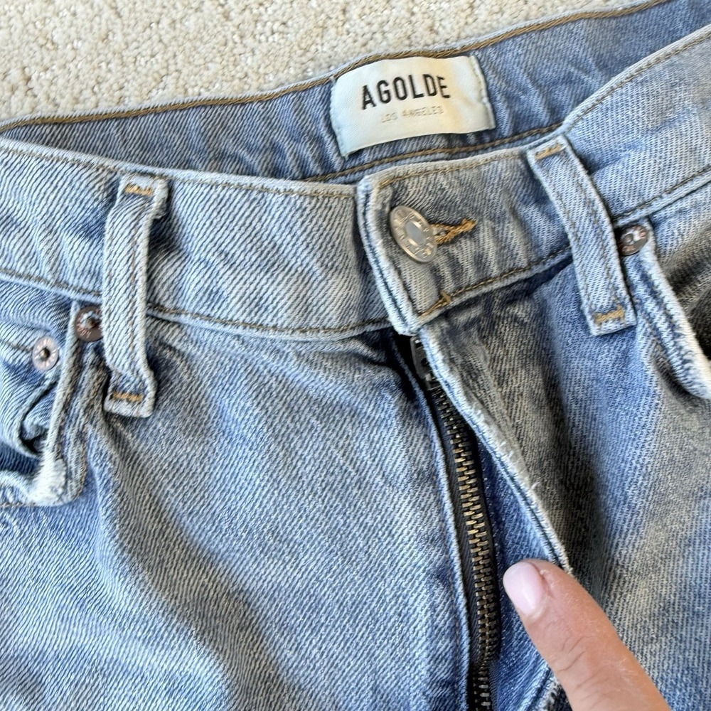AGOLDE Harper Crop Womens Size 26 High Rise Straight Light Wash $188 - Picture 5 of 14